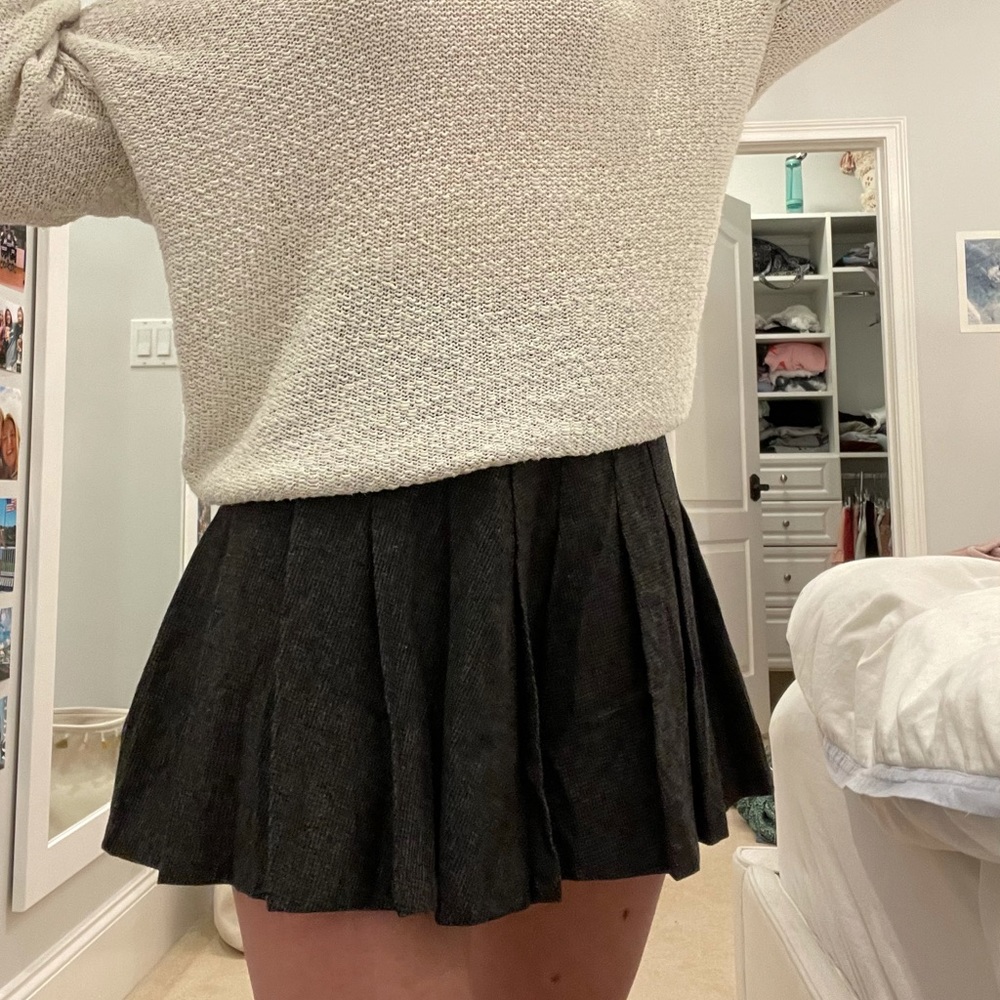 Dark Grey Mini Tennis Skirt from Beige and Botany